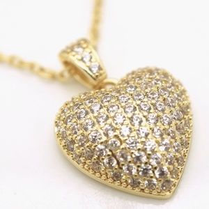 1" Heart Necklace Gold Plated